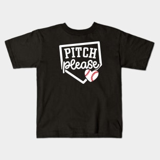 Pitch Please Baseball Player Mom Cute Funny Kids T-Shirt